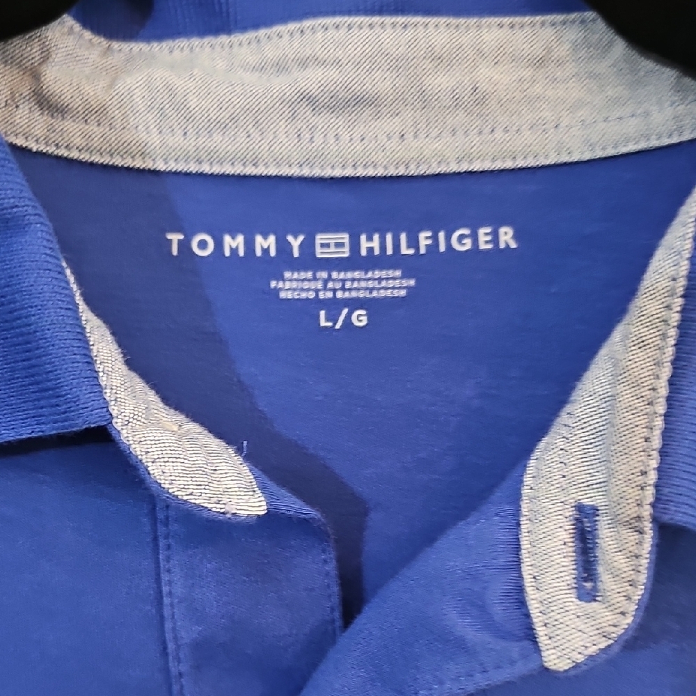Tommy Hilfiger Vibrant Blue Polo, Mens Large 100% Cotton - Picture 5 of 7